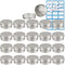 ZEOABSY Pack of 100, Empty 10ml Silver Aluminium Tins with Screw Lids Round Cosmetics Containers Pots Storage Jars for Lip Balm DIY Candle Salve Powder Crafts with 10 Spatula, 4 Labels
