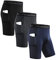 Roadbox 3er Pack Herren Kompressionsshorts, Schnelltrocknendes Baselayer Unterhose Tights Kurz Laufunterwäsche (as3, Alpha, x_l, Regular, Regular, Tasche:Schwarz, Grau, Navy Blau)