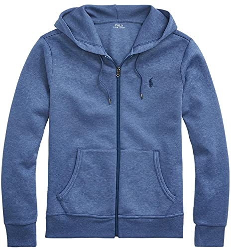 POLO RALPH LAUREN Doppelstrick-Kapuzenpullover aus Fleece, (Fall/Winter 2021) Derby Blue Heather, X-Large
