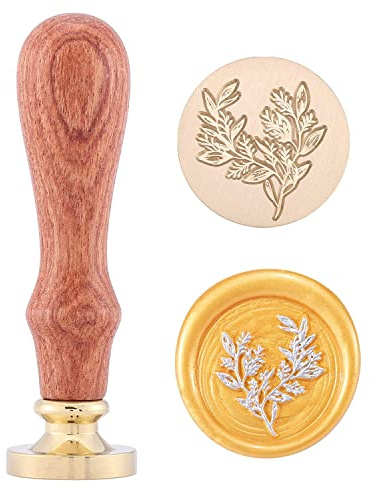 Mogokoyo Botanical Series Vintage Wax Seal Stamp - Retro Classical Plant Copper Stamp With Fancy Pattern Eucalyptus Leaves