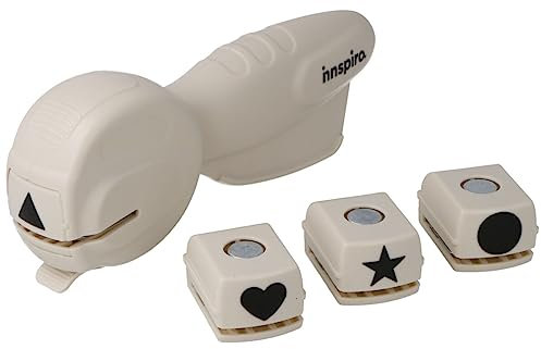 INNSPIRO Set troqueladora Cassette Punch con 4 cartuchos formas básicas 16mm., perforadoras para Scrapbooking, DIY Manualidades, Creación de Tarjetas