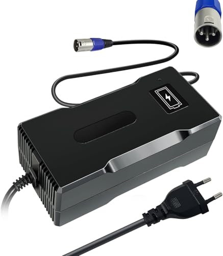 YZPOWER 48V 4A Chargeur De Batterie pour Trottinette Électrique, Sortie 54.6V Chargeur De Batterie 48V 13S Li-ION Lithium, Vélo Trottinette Électrique, E-Bike, avec 3 Broches XLR (1+,2-3-) Connecteur