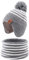 XIAOHAWANG Baby Mütze Winter Klassische Kindermütze Mädchen Jungen Warme Strickmütze mit Pompon Kleinkind Bommelmütze für Outdoor-Aktivitäten (4-7Jahren, Grau(Hut+Schal))