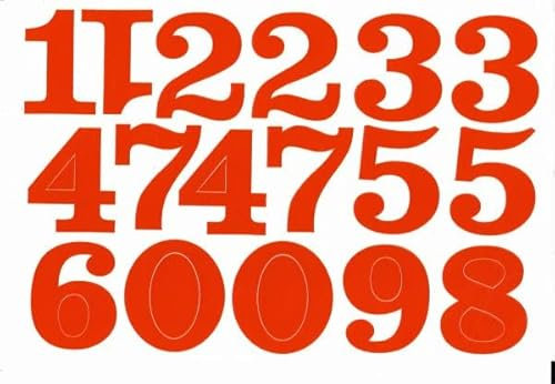 Nummern Zahlen orange Höhe 50mm Aufkleber Sticker Büro Hobby Briefkasten Hausnummer Ordner ordnen organisieren Einladung