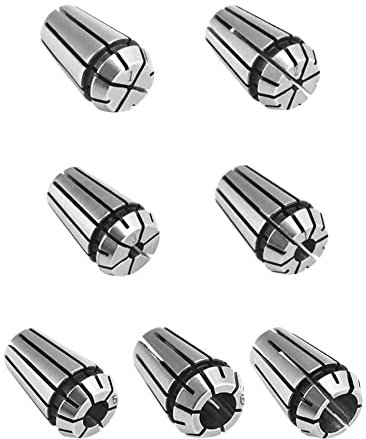 QWORK® Set di 7 Mandrino a Pinza ER11 1-7 mm per Incisione e Fresatura CNC