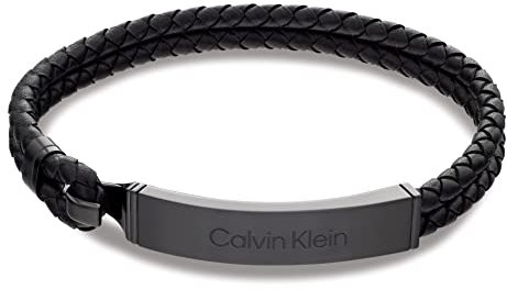 Calvin Klein Geflochtenes Lederarmband für Herren Kollektion CK ICONIC FOR HIM Schwarze Farbe - 35000406