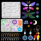 HyzaPhix 2pcs Schmetterling Flügel Silikonform Engelsflügel Gießform Zikadenflügel Epoxidharz Formen Ohrringe Resin Form für DIY Libelle Insekten Flügel Mond Stern Ohrhänger Halskette