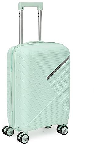 Asge Hartschalen-Koffer & Trolleys Handgepäck Koffer 4 Rollen Reisekoffer TSA Zahlenschloss Teleskopgriff, 24” Großer Rollkoffer (Hellgrün, L)