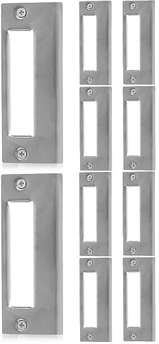 Angoily 10pcs Stainless Steel Door Strike Plate Deadbolt Installation Kit for Front Door Includes Reinforcement Plate and for Home Security