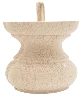 STOLMET Möbelbein aus Buchenholz Möbelfüße aus Holz Möbelfuß Unlackiert Sofa Couch Stuhl Ottomane Schrank 80 mm Höhe Rohholz TOE18