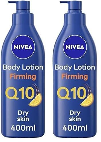 NIVEA Q10 Firming Rich Body Lotion with Vitamin C (400ml), NIVEA Moisturiser for Firmer Skin with Q10 and Vitamin C, NIVEA Body Lotion for Dry Skin (Pack of 2)