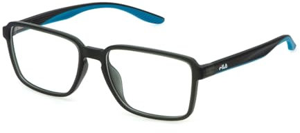 FILA Quadratisch Edelstahl Brillen in Matt Transp.grau für Herren, Brille mit Sehstärke, optional mit Sonnenbrillen tönung oder Blaulichtfilter (Modell VFI710)
