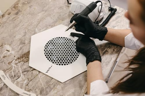 Aspirateur collecteur de poussière d'ongles intégré dans la table de manucure professionnelle MAX ULTIMATE VII très puissant de 76 W (blanc)
