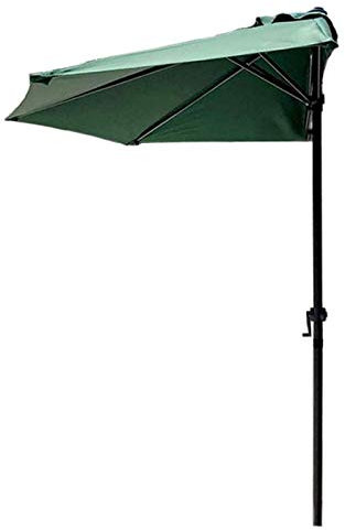 VBTJWRFE Half Garden Parasol, Metal Outdoor Patio Umbrella Parasol with Crank Handle, Sun Shade Protection