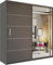 MN Furniture Victoria Modern Sliding Wardrobe One Mirror Door with Hanging Rails, Shelves Storage Bedroom Cabinet (Grey, 120cm)