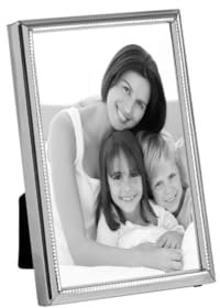 Fink versilberter Bilderrahmen Fotomaß 10x15 cm Fotorahmen mit Perlrand