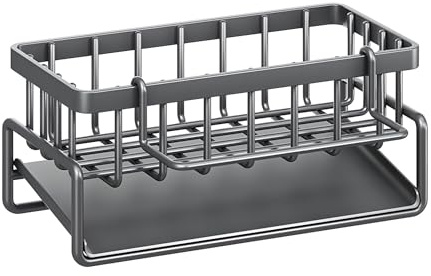 PengGengA Organizador de Fregadero Cocina de Acero Inoxidable Soporte Esponja Fregadero con Bandeja Soporte para Paños de Cocina Almacenamiento