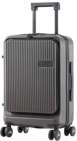 Dellonda 20 Cabin Size Luggage with 2 x Laptop Compartments, Dual TSA Lock, USB Functionality, 4 x 360° Wheels for Business Travel - DL157