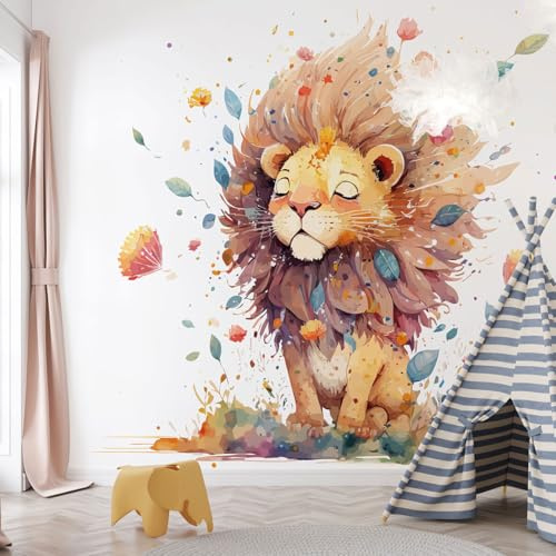 Lumalea - Papier peint panoramique Enfants Lionceau - Largeur 260 cm x Hauteur 167 cm