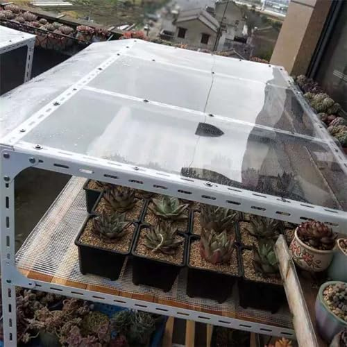 Sh000ad Láminas de Policarbonato Transparente Panel de Techo de Plástico,Planchas Transparentes Tejados 1mm Espesor,Impermeable,Resistentes UV para Exteriores,Invernaderos (0,8m x 4m)
