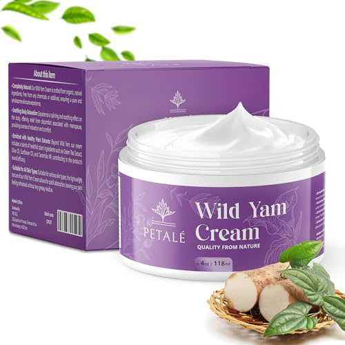 Petale Wild Yam Cream 118ml - Wild Yam Cream for Menopause, Hormone Balance Cream, Estrogen Support Cream, Natural Progesterone Moisturizer, Hormonal Balance Wild Yam Cream, Wild Yam Cream UK