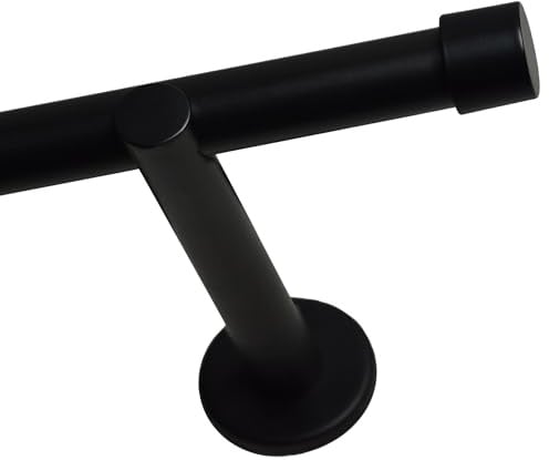 Voppi schwarz Gardinenstange 280cm Loft 19mm mit Abschlüssen an den Trägern Wandmontage für Gardinenstangen Gardinen moderne Loft für offene Räume