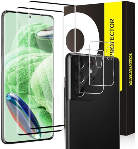 VSEER 2+2 Stück Schutzfolie für Panzerglas für Samsung Galaxy S21 Ultra 5G, 9H Härte Anti-Kratzer Staubabweisend S21 Ultra 5G Glas Folie, Full Screen Präzise Passform HD Samsung S21 Ultra Schutzglas