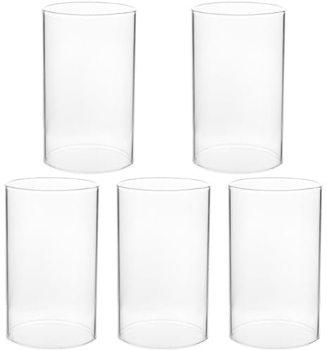 Ciieeo 5St Kerzenschirm kerzenhalter kerzenständer taufkerze Teelicht moderner Kerzenwärmer klare Kerzenröhrenschirme Desktop-Kerzenabdeckung Glas mit hohem Borosilikatgehalt Transparent