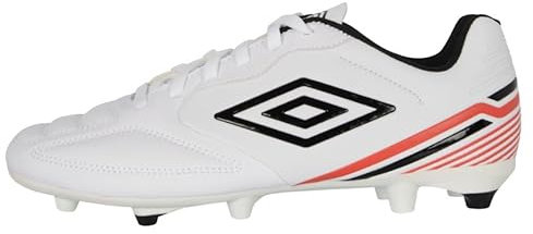 UMBRO Classico 13 FG, Tacos de fútbol Hombre, Blanco, Negro, Rojo, 47 EU