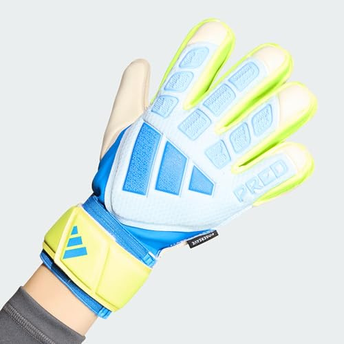 adidas Unisex Goalkeeper Glove Match FINGERSAVE JUNIOR, Crystal Sky/ray Blue/solar Yellow, 6