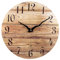 Plumeet Analoge Funk-Wanduhr, 40.6cm Rahmenlose Hölzerne Wanduhren mit Leisem Quarzwerk, Rustikale Landhaus-Walnuss-Uhren Dekorativ für Schlafzimmer Wohnzimmer, Braun