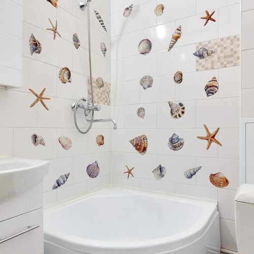 Adesivi Murali Shell Scritte per Pareti,Adesivi Murali Bambini,Da Parete Camera Da Letto Soggiorno Removibili Decorazione,Wall Sticker