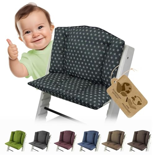 Ersatzbezug Kissen kompatibel mit Stokke Tripp Trapp M1 dunkelgrau Sterne | Sitzkissen, Kissen-Set, weich, gepolstert, waschbar & langlebig
