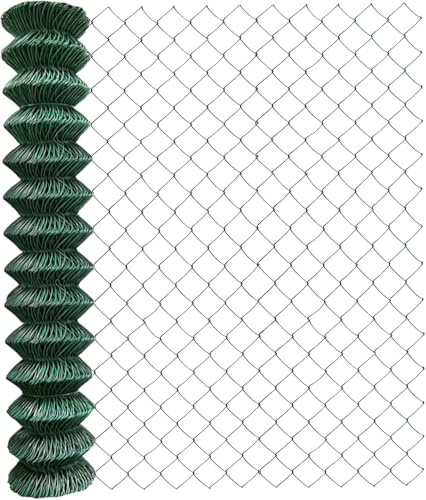 V2Aox PVC-ummantelter Maschendrahtzaun in grün, Viereckgeflecht, Draht Ø 2,8 mm, Maschenweite 60 x 60 mm,