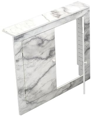 LYUCAYHQ Cache-radiateur 2 Portes, Meuble D'entrée Décoratif Finition Marbre, Cache Radiateur de Mural pour Collecteur de Douche, Tuyaux de Plomberie et Accessoires(60x70x15cm/24x28x6in)