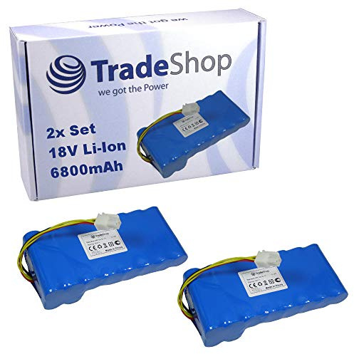 2X Trade-Shop Li-Ion Akku 18V 6800mAh kompatibel mit Husqvarna Automower 520 bis BJ 2018/2019, 550 bis BJ 2019/2020, 430X 191304274, 440 204681190