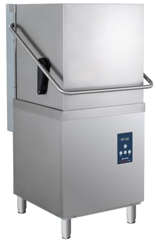 GastroHero Haubenspülmaschine 50x50, 400 V, Edelstahl PROFI-HSM54SL | 65 Körbe/Stunde, mit Ablaufpumpe, Reiniger- & Klarspüldosierer, Digital, Made in Europe, 420 mm Einschubhöhe