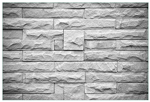 Wallario Küchenrückwand selbstklebend 90 x 60 cm, Motiv: Steinwand grau | Spritzschutz abwischbar & pflegeleicht