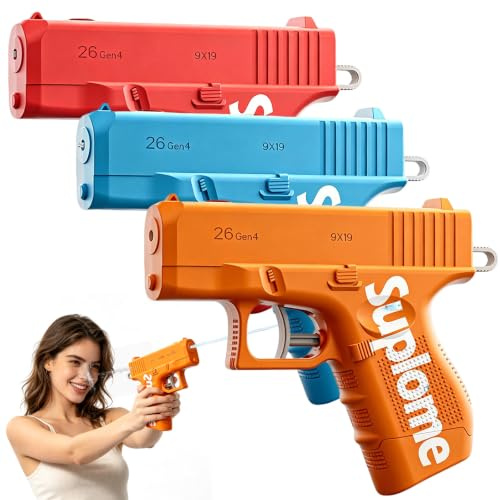 Wasserspritzpistole,3 Stück Prank Wasserpistole,Spritzpistole Kunststoff,Wasserpistolen Vorne Hinte,Spritzpistole Wasser,Reverse Wasserpistolen,für Sport,Pools,Strände und Wasserschlachten im Freien