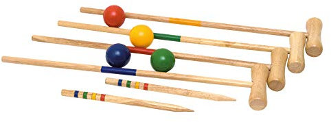 GRILLO Croquet Set 4 21tlg Player. Madera Juguetes de Madera Kinderland