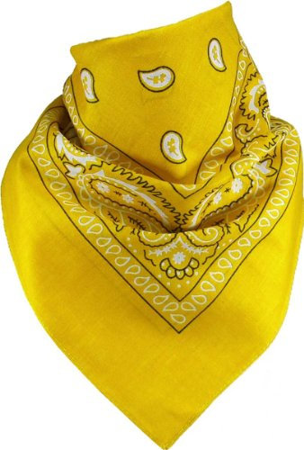 Harrys-Collection Unisex Bandana Bindetuch 100% Baumwolle (1 er 6 er oder 12 er Pack), Farbe:gelb