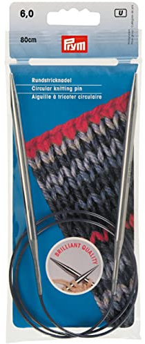 Prym 212184 Rundstricknadeln MS 80 cm 6,00 mm silberfarbig
