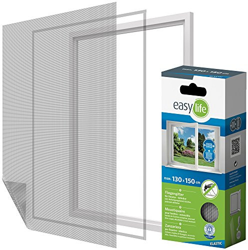 Elastic Insektenschutz Fliegengitter Fenster 130 x 150 cm weiss