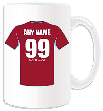 Regalo personalizzato – grande Burnley tazza, motivo: football club, bianco) – qualsiasi nome/messaggio personalizzato, motivo: The Clarets