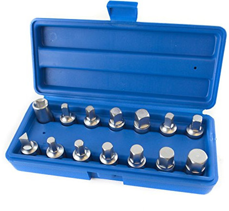 AB Tools Drain Plug Sump Key Set Oil Change 3/8 Drive 14pc Gearbox Axle Engine Repair