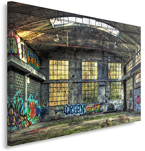 Feeby. Wandbild - 1 Teilig - 50x70 cm, Leinwand Bild Leinwandbilder Bilder Wandbilder Kunstdruck, DIE FABRIK, ARCHITEKTUR, ZAUBER