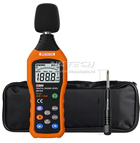 nktech nk-d3 Digital Sound Level Noise Meter Logger Tester Audio Dezibel Monitor 30–130 dB Genauigkeit 1,5dB mit Großes LCD-Display Schnell/Langsam Auswahl + tl-1 Schraubendreher