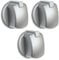 SPARES2GO Botón Interruptor de Control compatible con Indesit Horno (Paquete de 3, Plata)