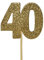 Anniversary House 12 Pcs Gold Glitter 40th Birthday Cake Toppers, 3.8 x 4.5cm Cupcake Toppers, Age 40 Birthday Decorations, Number 40 Celebrations, Paper, J064