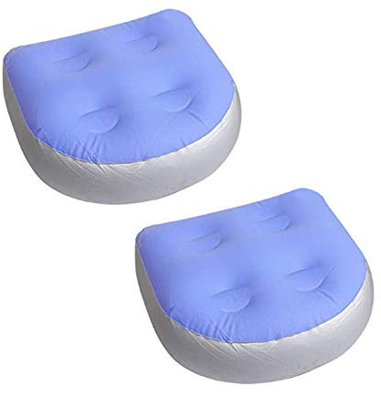 Anjinguang Aufblasbare Sitzerhöhung für Spa, Spa und Pools, mit 4 Saugnäpfen, 2 Stück Blau